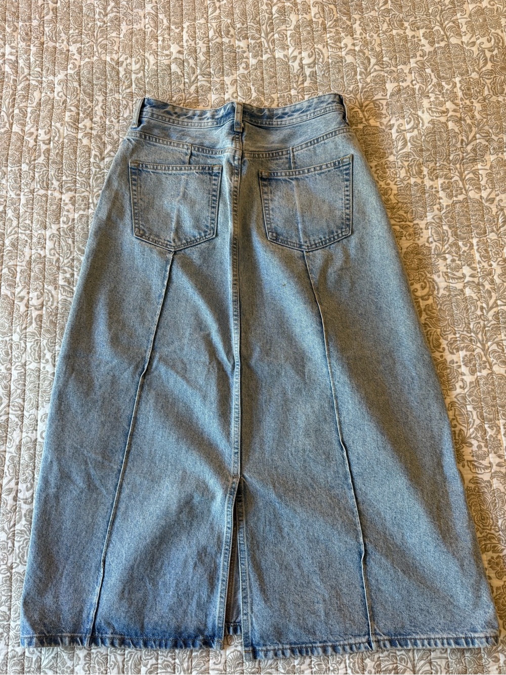 Pilcro Light Blue Denim Flared Maxi Skirt - Picture 3 of 3